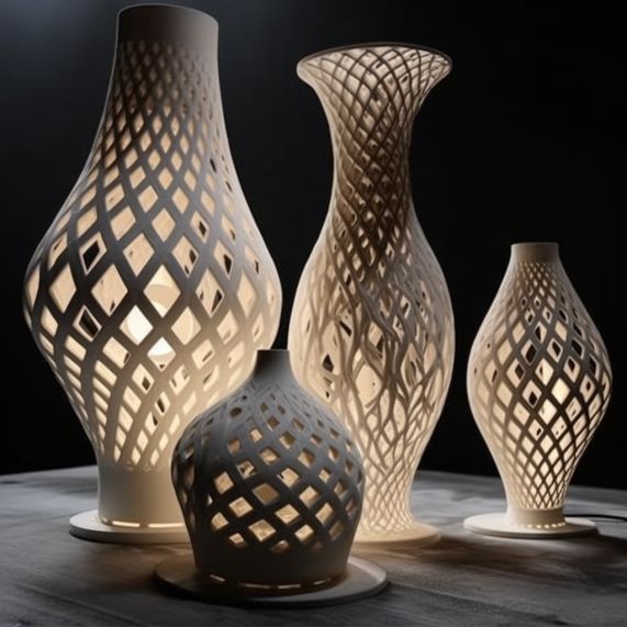 Unique Fashionable Customized 3D Print Modern DC Powered Plastic Small Batch Fast Shaping LED Table Lamp