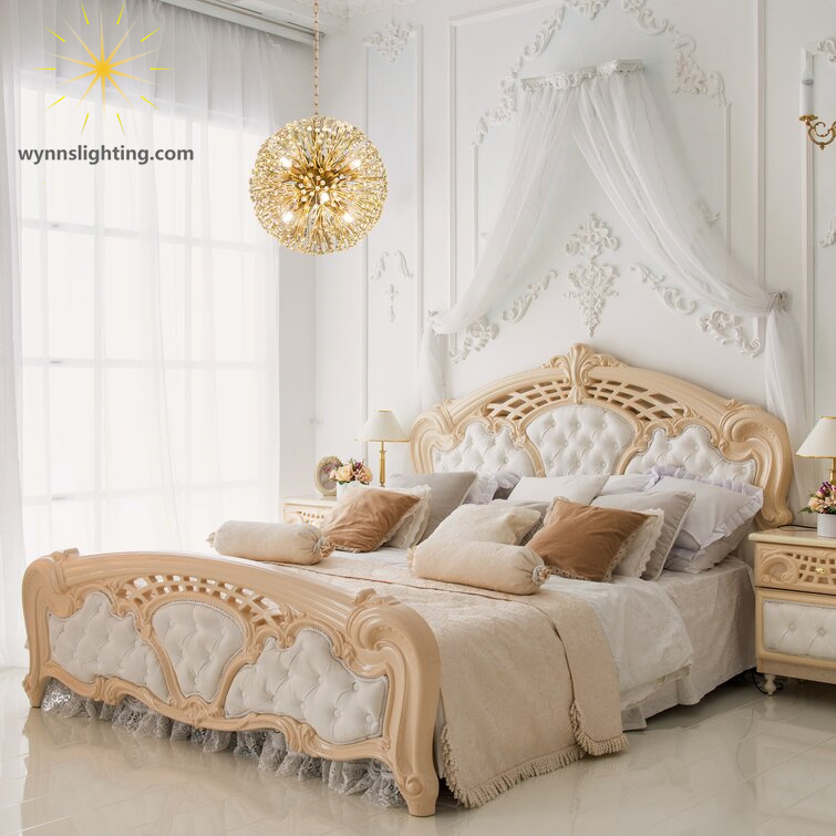 Custom Decorative Luxury K9 Crystal Golden Modern Chandelier Light Indoor Home Pendant Lighting
