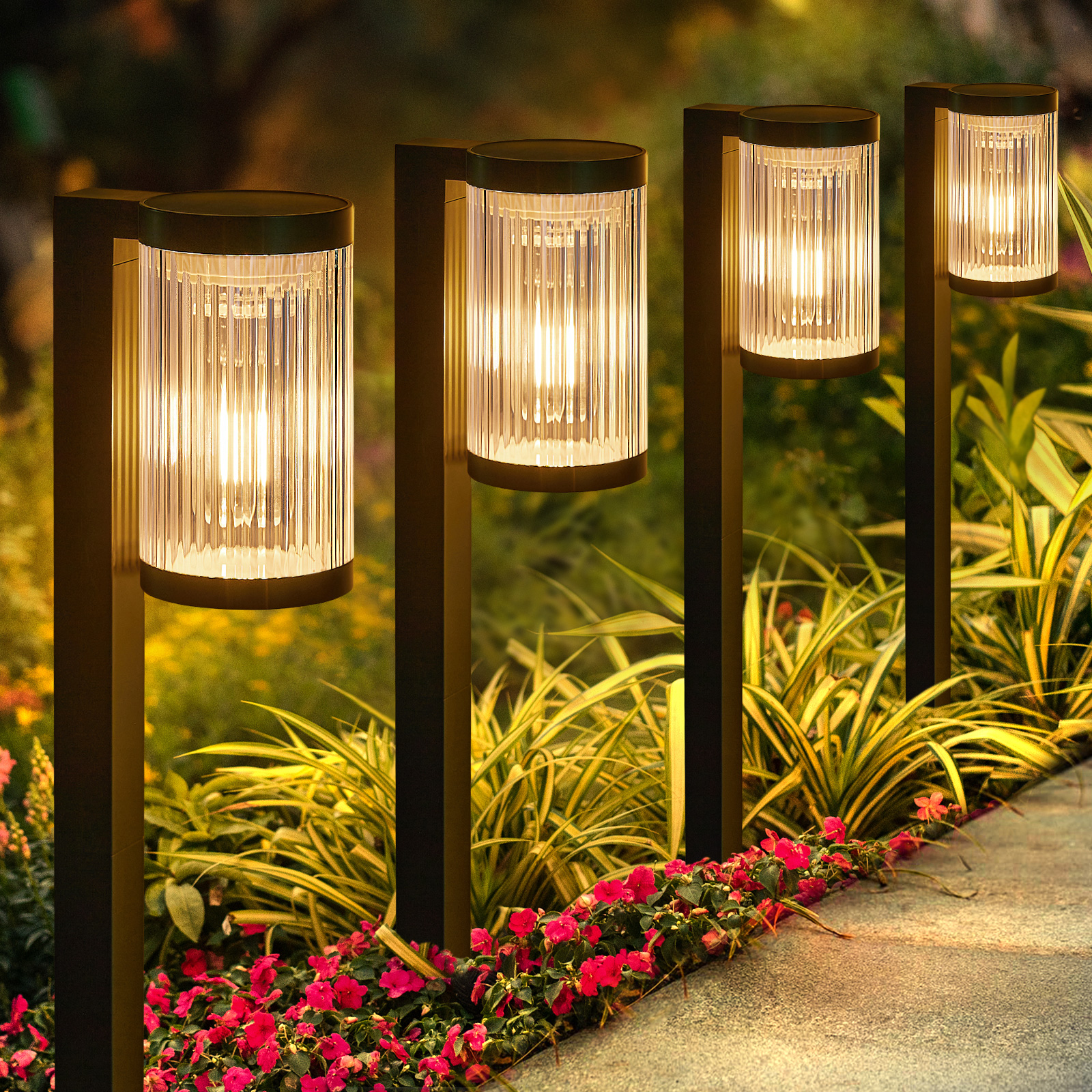 Modern LED Solar Garden Light Waterproof IP65 Landscape Pathway Lights for Walkway &amp; Lawn Decor Factory Wholesale