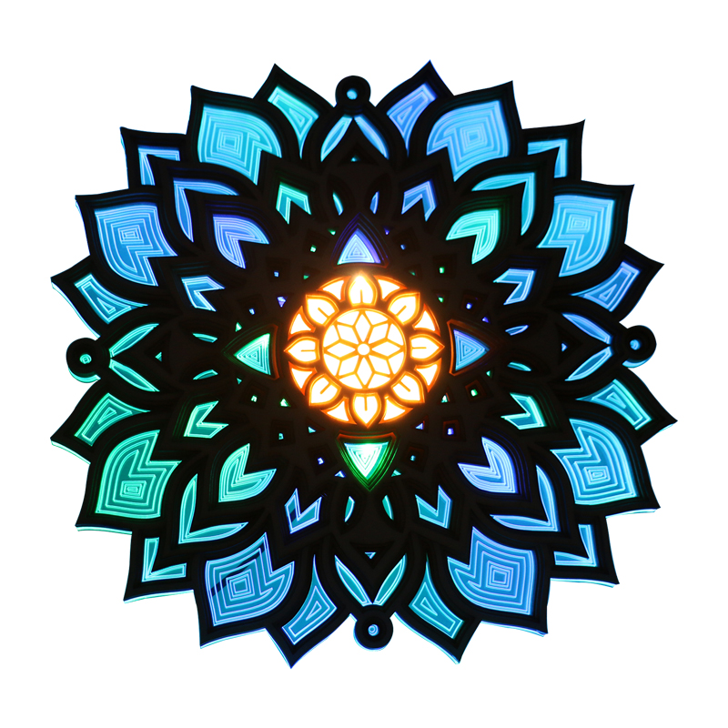 Modern Style Indoor LED Decorative Light Creative Mandala Wind Light