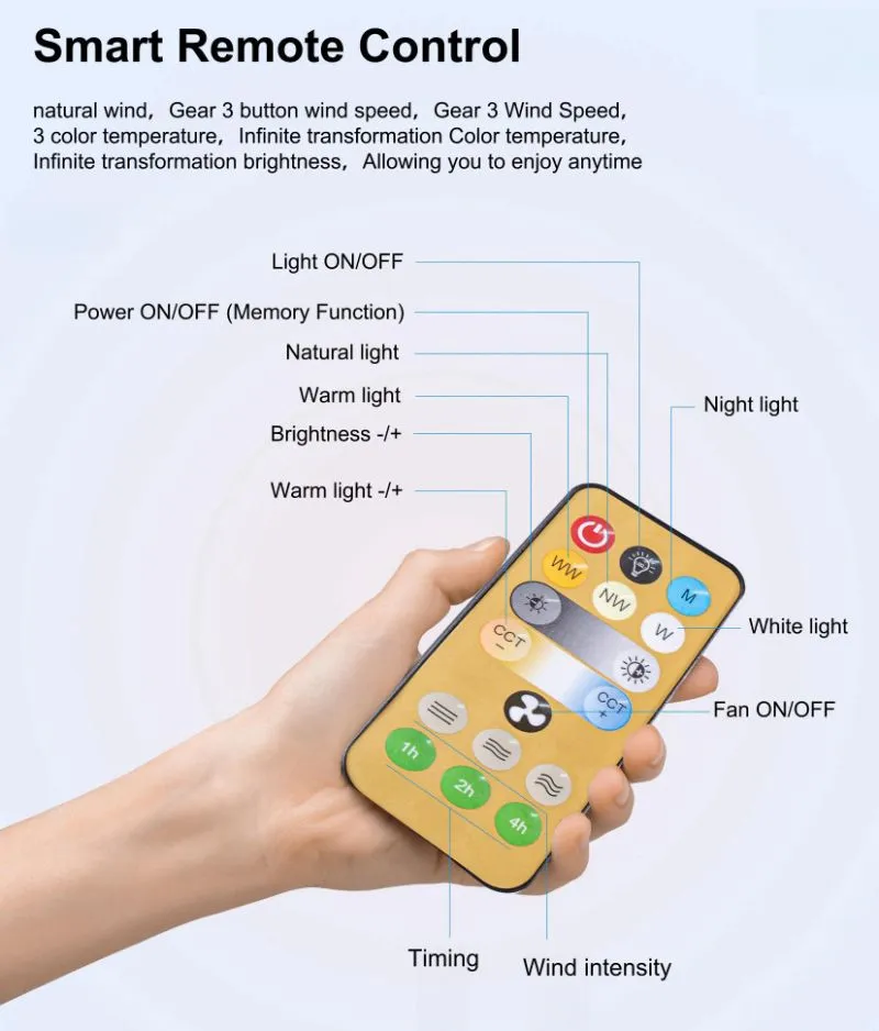 30W LED Lamp Indoor Decorative Living Room Remote Control Modern Ceiling Fan Lighting