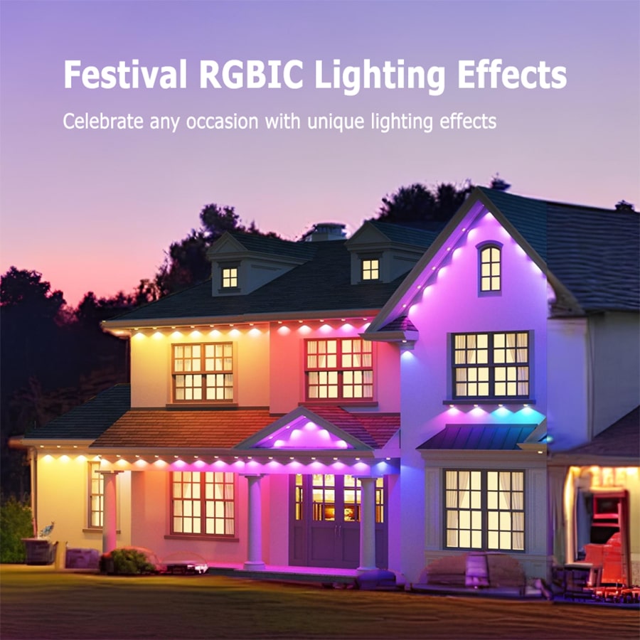 15M 30 Light RGB Gemstone Permanent Christmas Pixel Light Outdoor Waterproof Eave Smart String Exterior Led Point Light