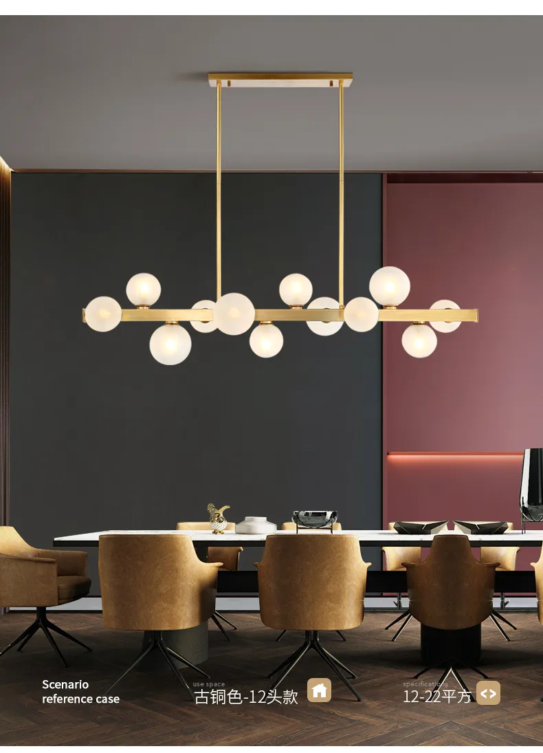 Wholesale Simple Design Home Decor Indoor Modern Decorative Style LED Glass Shade Suspended Pendant Lighting