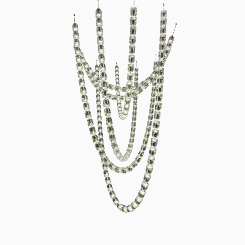 High End Customized LED Decorative Art Pendant Light with Necklace Beads for Hotel Dining and Living Room Lighting