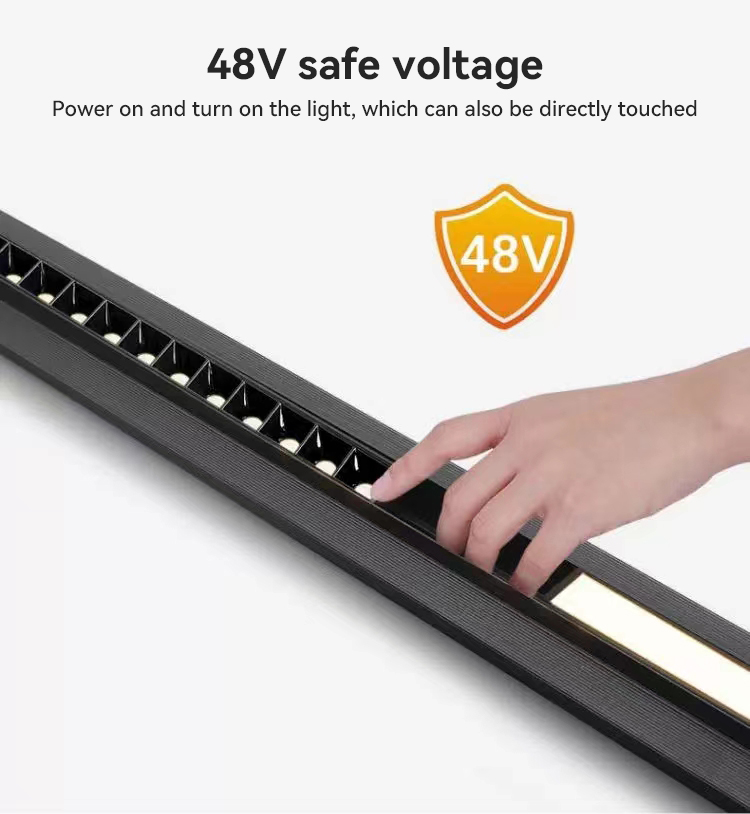 New Design Magnetic Track Light 48V Surface Recessed Pendant LED Spot Light Magnetic Track Rail Magnetic Track Lighting System