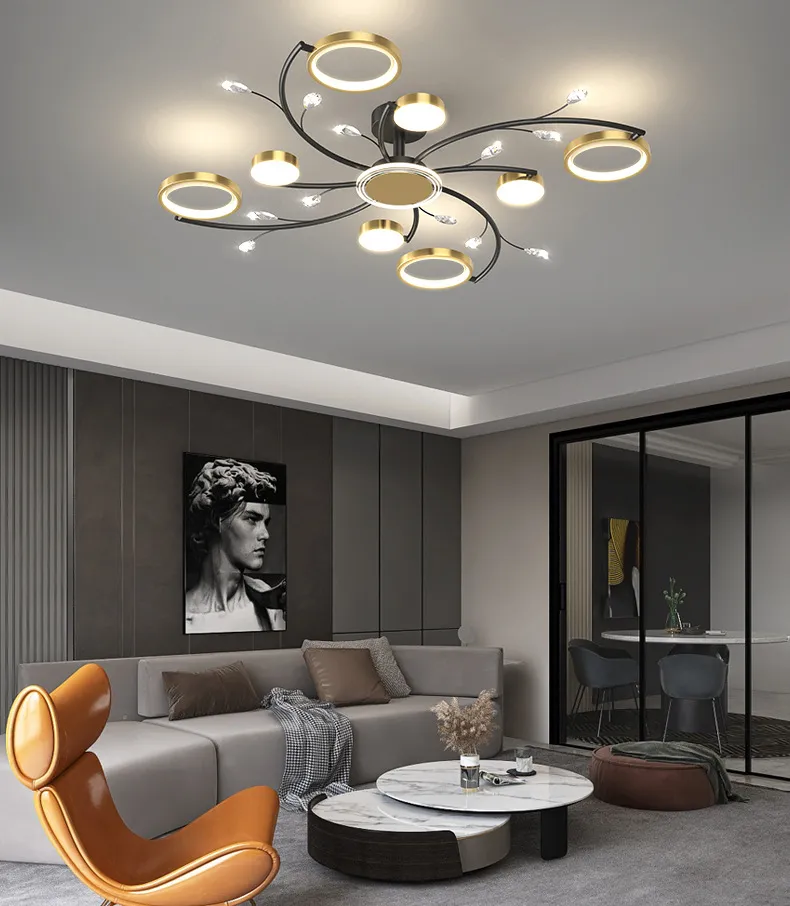 Decorative Ceiling Light Modern Vintage Round LED Ceiling Lamp