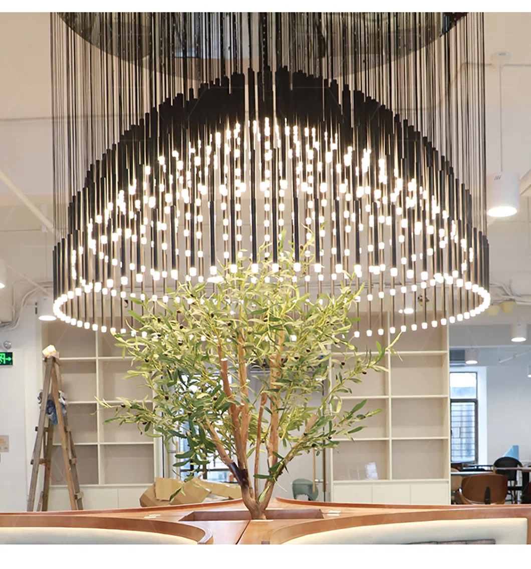 Luxurious Exquisite Stainless Steel Customized Eco-Friendly Decorative Light for Commercial Hall Restaurant
