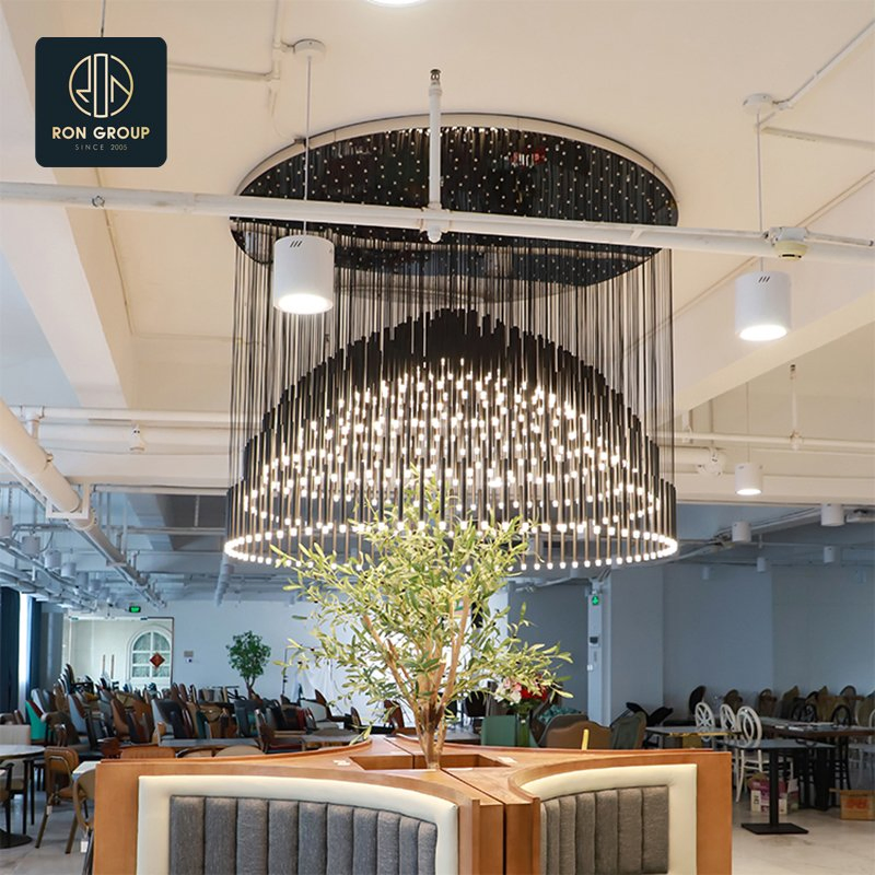 Luxurious Exquisite Stainless Steel Customized Eco-Friendly Decorative Light for Commercial Hall Restaurant