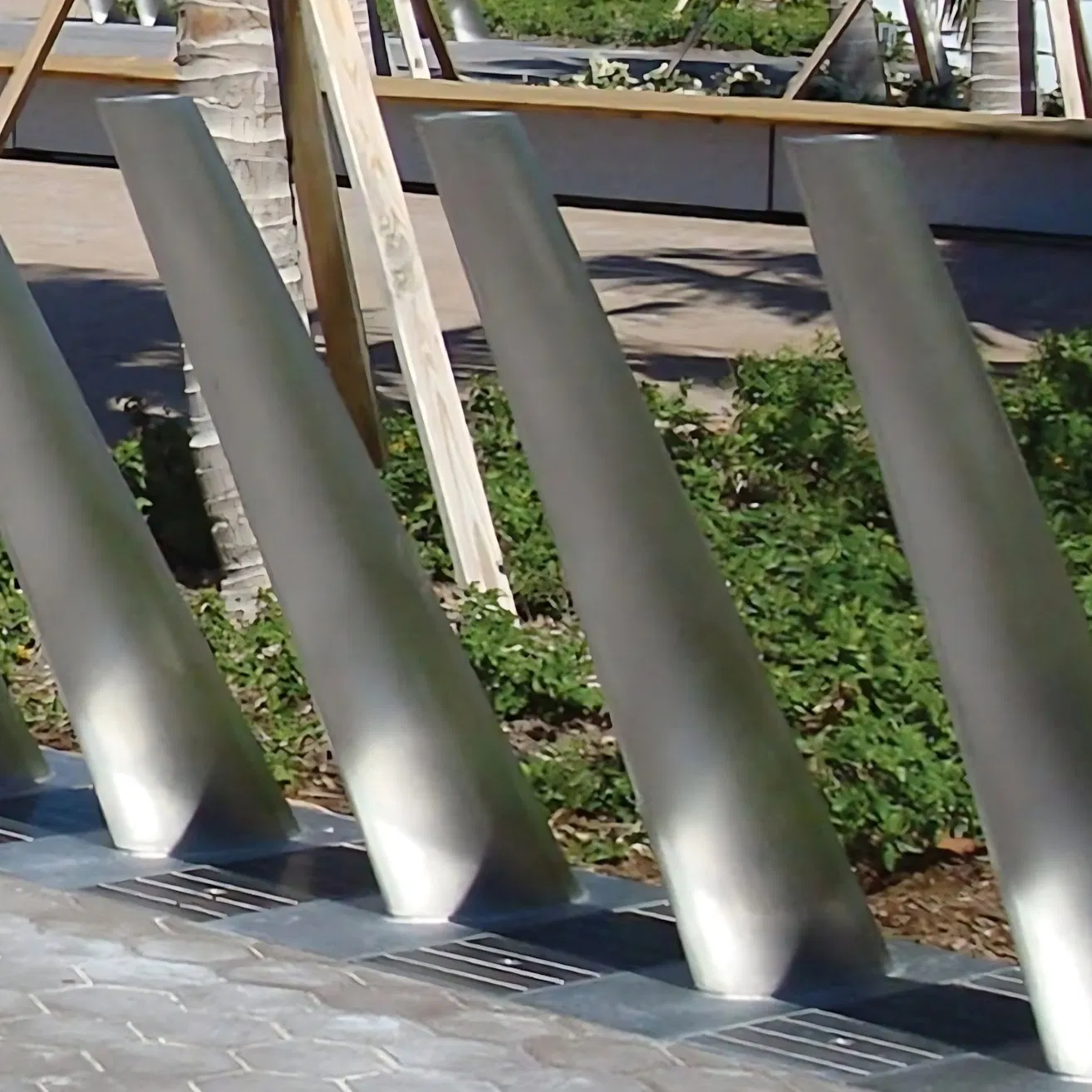Stainless Steel Street Lighting System Pole and Bracket Complete Assembly