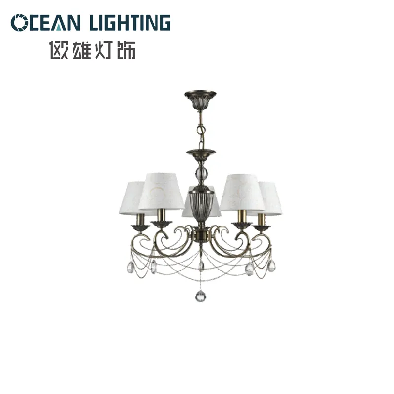 Classical Style Fabric Shade Chandelier Home Decorative Indoor Light Fixture Pendant Lighting for Dining Room