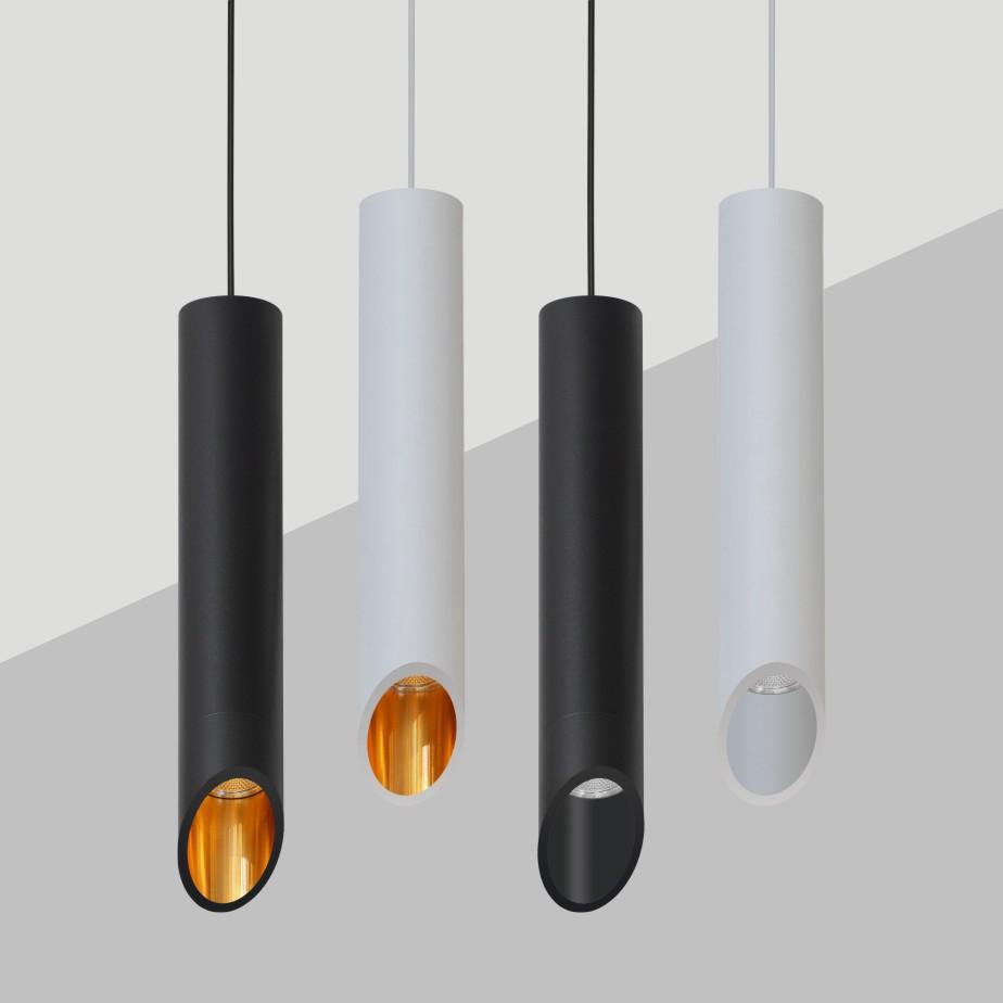 Modern Luxury Europe Design Hanging Aluminum LED Chandelier Pendant Lights for Home &amp; Commercial Use Long Tube Shape