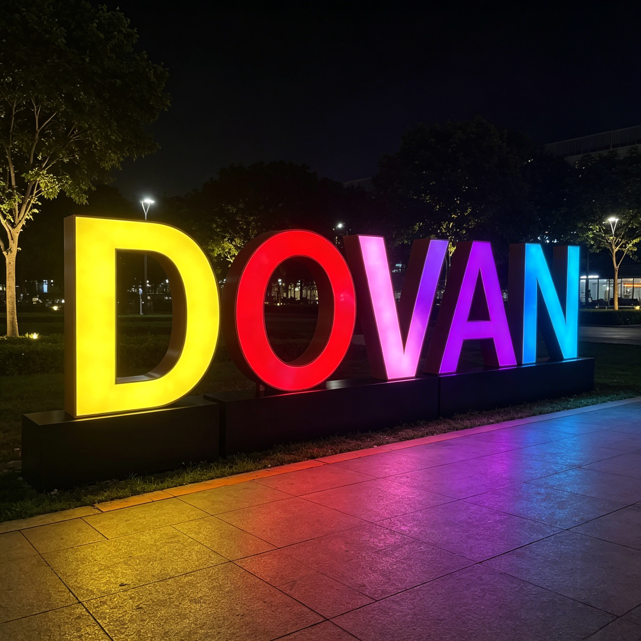 3D Big RGB Letters Signage Custom Programmable RGB Channel Letters Sign Floor-Standing Luminous Landscape Outdoor Sign