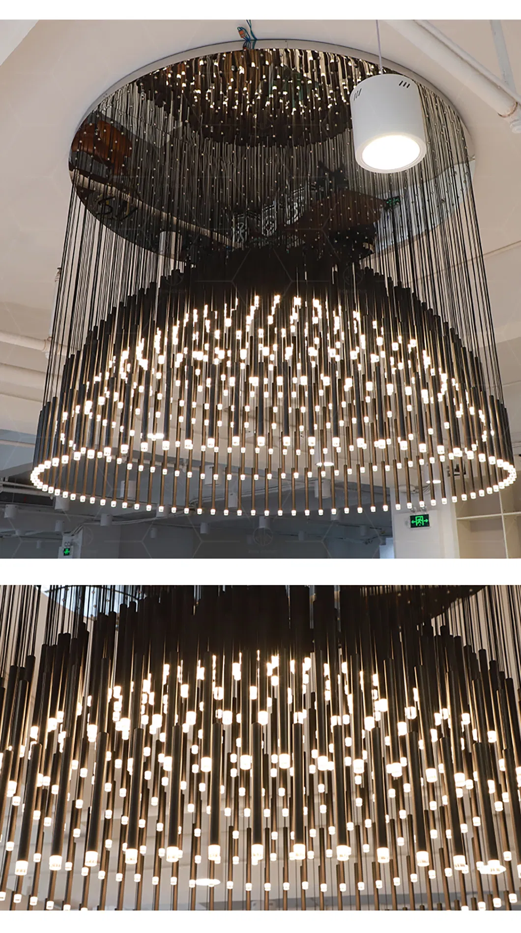 Luxurious Exquisite Stainless Steel Customized Eco-Friendly Decorative Light for Commercial Hall Restaurant
