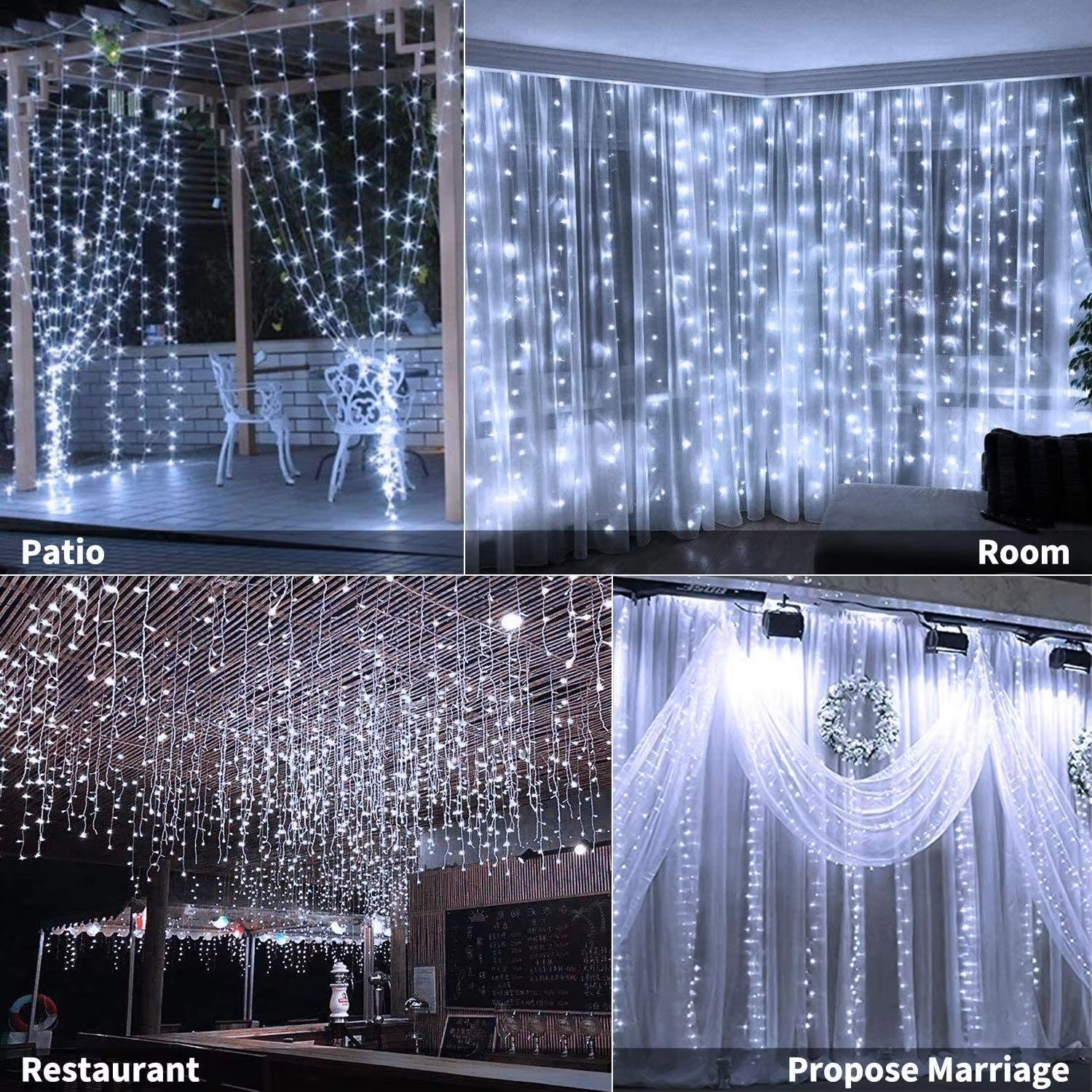 Waterproof High Quality IndooLED String Lights Festive Decor Glowing Star LED Curtain Hanging Lights for Party Christmas