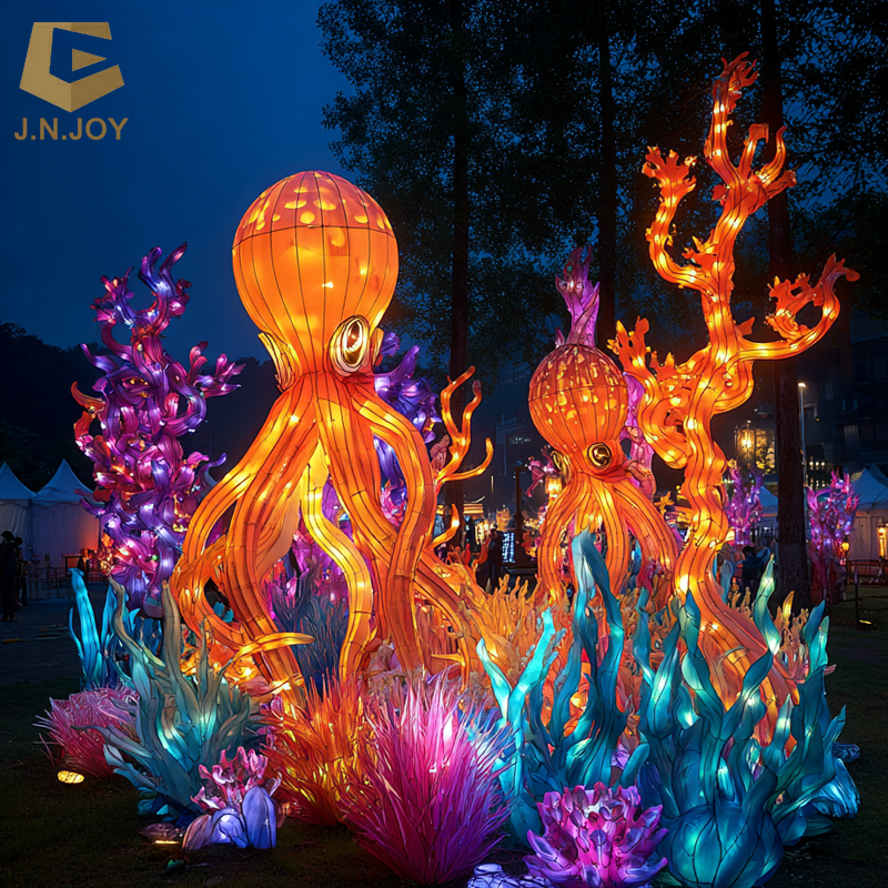 SGL172 City Lights Show Custom Ocean Animal Lantern Chinese Jellyfish Marine Festival Lantern