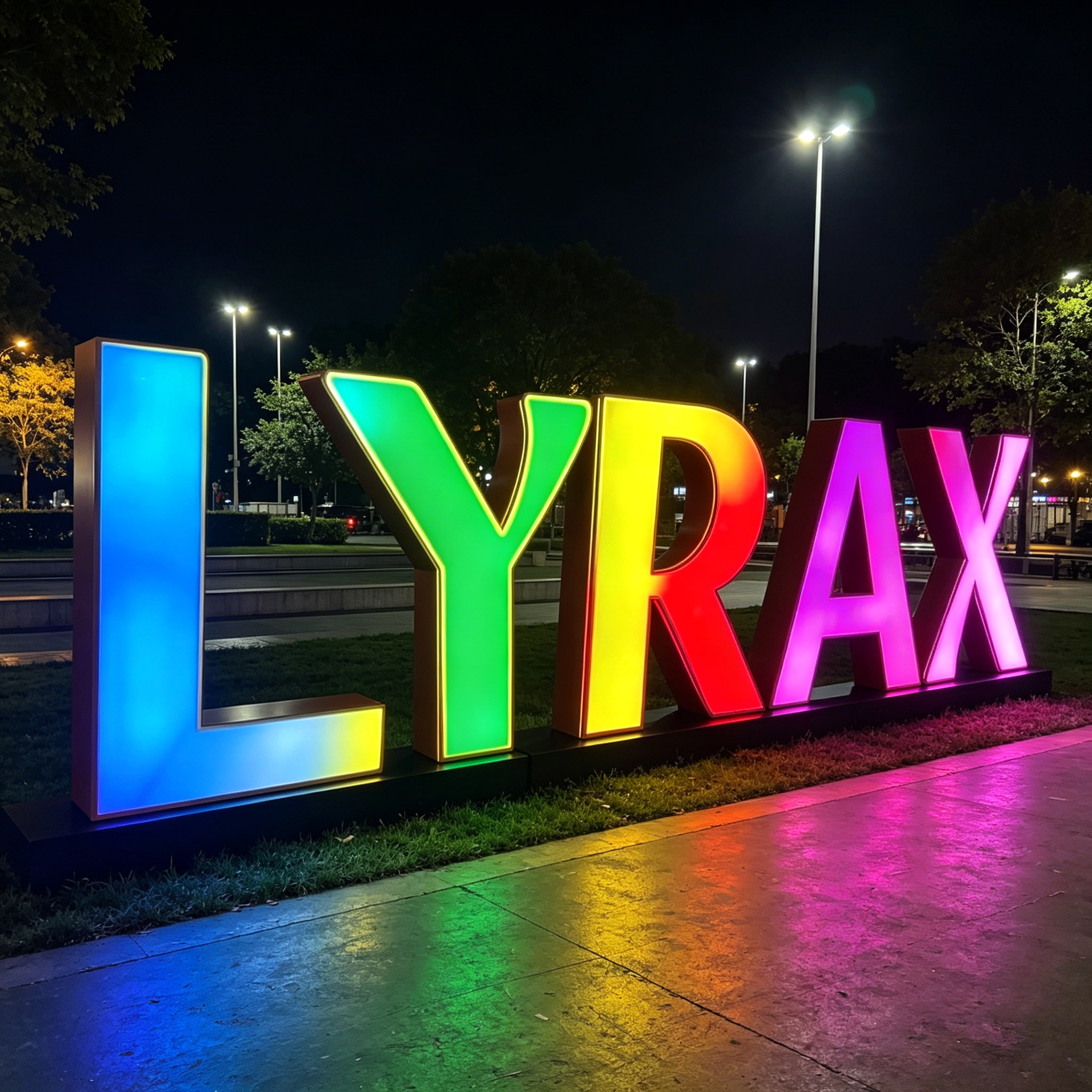 3D Big RGB Letters Signage Custom Programmable RGB Channel Letters Sign Floor-Standing Luminous Landscape Outdoor Sign