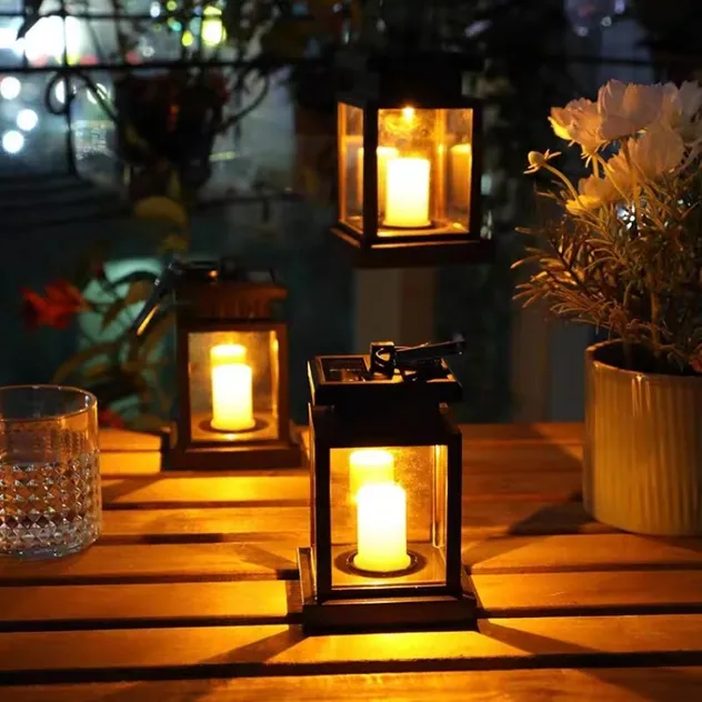 Hanging Solar Lanterns Outdoor Waterproof Lantern Decorative Lamp 20 LED Solar Powered Lighting