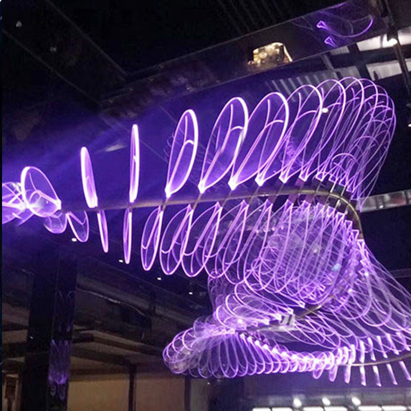 Customized Western Modern Style Luxury Hotel RGB Acrylic Pendant Lighting Decoration Chandelier