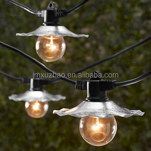Commercial Grade 48 Feet Outdoor Waterproof E 26 E 27 Black Wire Hanging Lights for Garden Courtyard Wedding Decorations Use