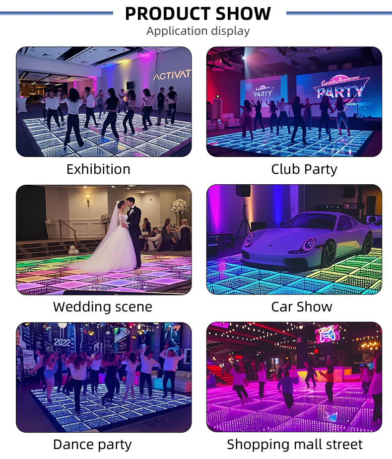 JY Magnetic Led Dance Floor Interactive Pressure Sensitive LED Floor Tiles For Home Wedding Events Disco