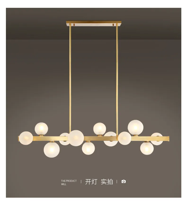 Wholesale Simple Design Home Decor Indoor Modern Decorative Style LED Glass Shade Suspended Pendant Lighting