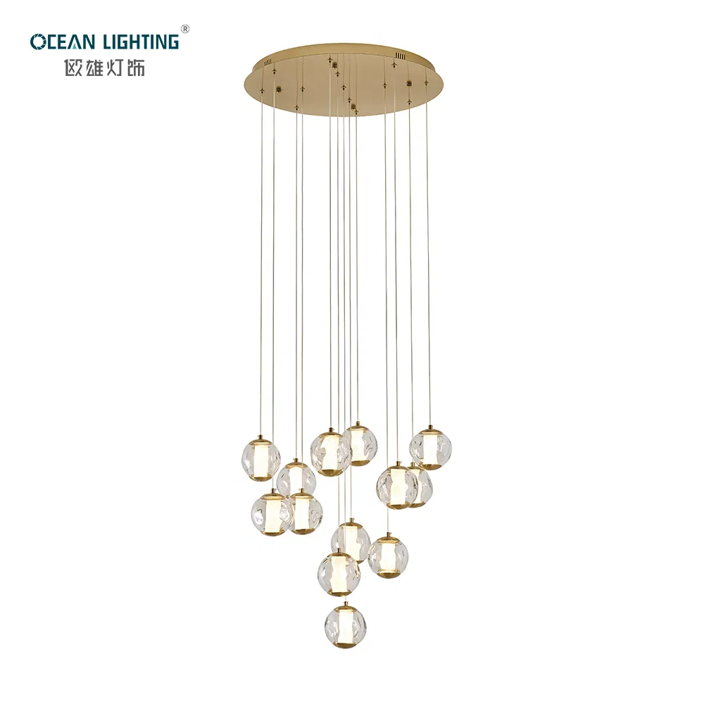 Simple Design Hotel Lobby & Home Decor Indoor Modern Decorative Style LED Glass Shade Suspended Pendant Lighting