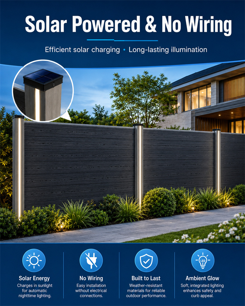Solar Fence Lighting System for Villa Garden