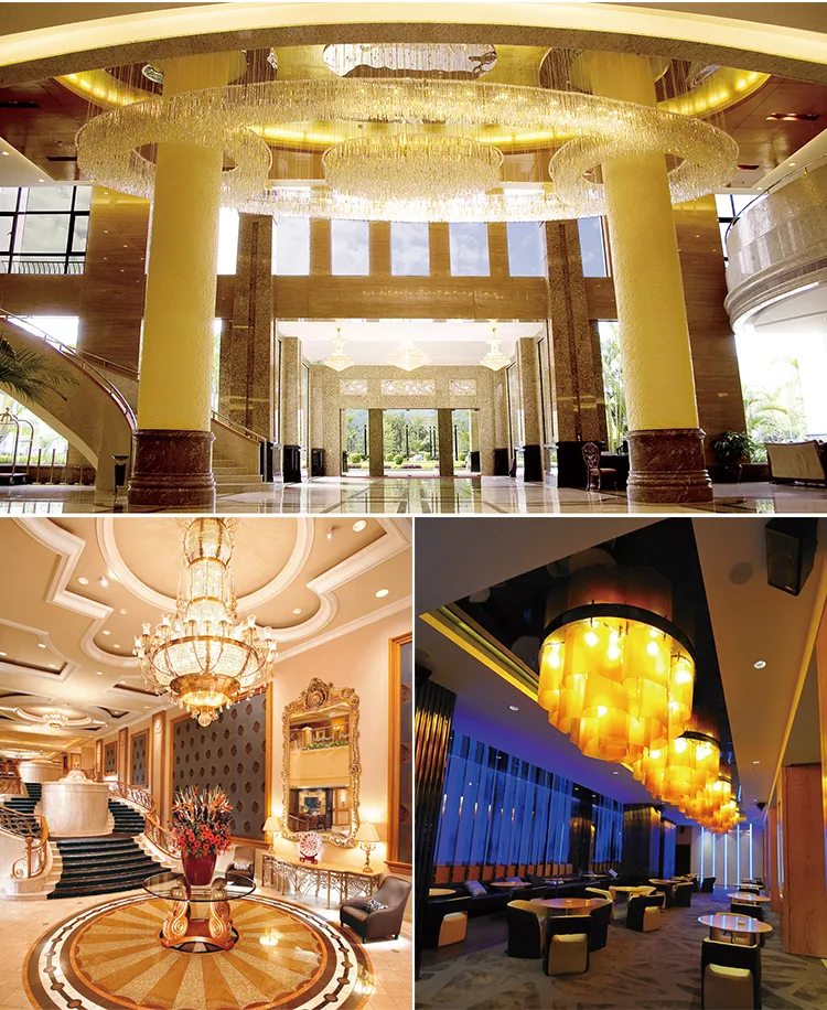 Modern Hotel Lobby Luxury Crystal Hanging Light Crystal Chandelier Lighting Big Golden Decorative European Vintage Luxury Lamp