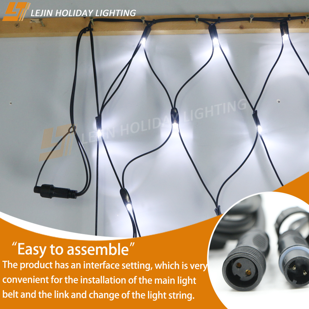 Architectural Hanging Decorations Outdoor Waterproof Rubber White LED Net Light
