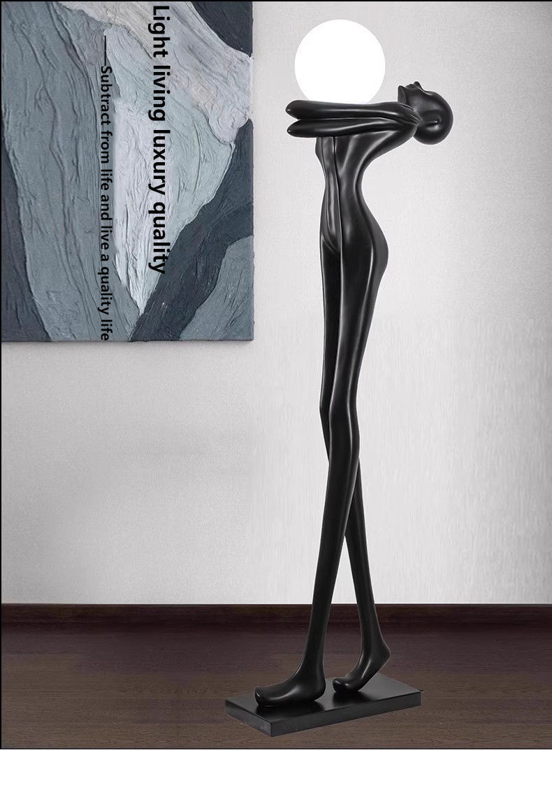 Modern Large Standing Floor Lamps Creative Home Design Humanoid Art Sculpture LED Light for Hotel Lobby Living Room Decoration