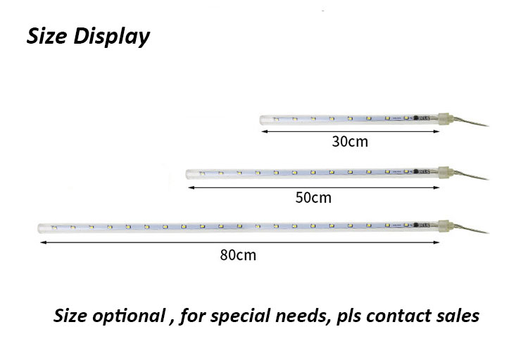 Outdoor Decoration Festival Atmosphere 220v 60cm Falling Star LED Christmas Tube Lights With T Connectors