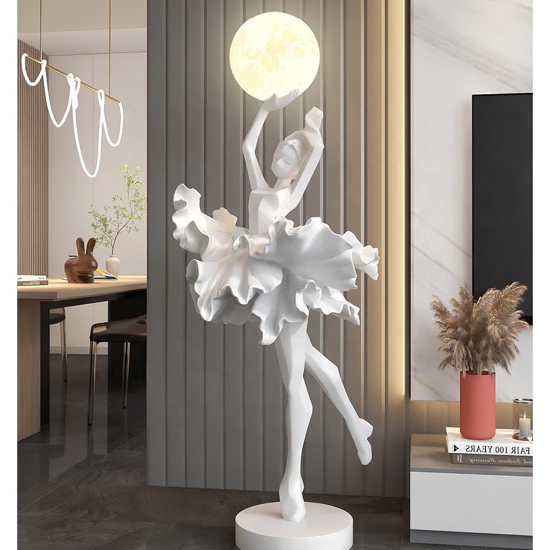European style French light luxury elegant large ballet dancer art design floor lamp for bedroom hotel exhibition hall