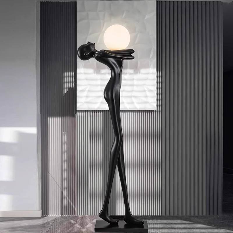 Modern Large Standing Floor Lamps Creative Home Design Humanoid Art Sculpture LED Light for Hotel Lobby Living Room Decoration