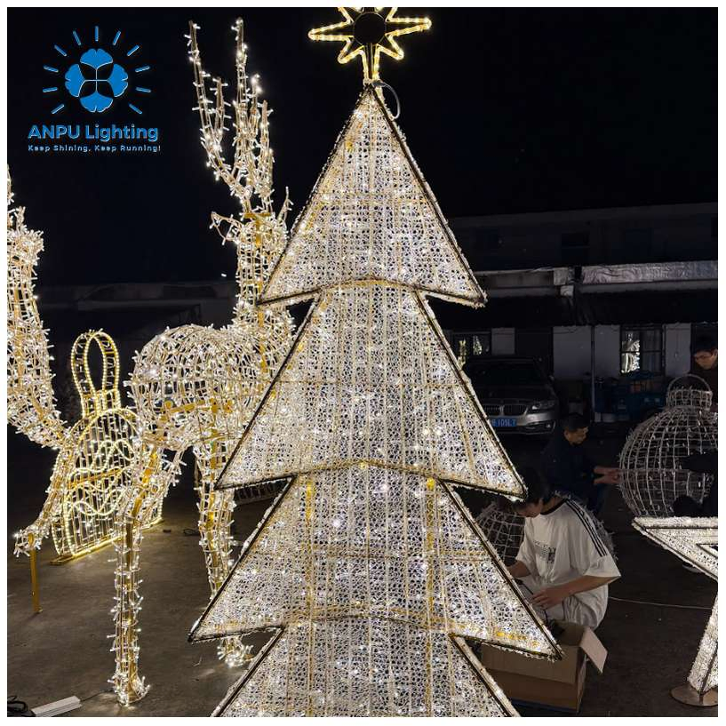 2026 Anpu Commercial Grade Christmas Tree - Shopping Mall Christmas Tree Pattern Decorative Lighting