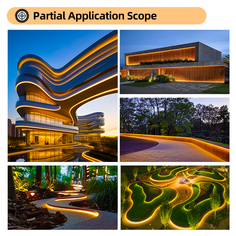 Custom Ultra-Thin Pvc Ip66 Waterproof Flexible Led Strip Light Neon Light for Outdoor Railing Tree Decoration Garden Park