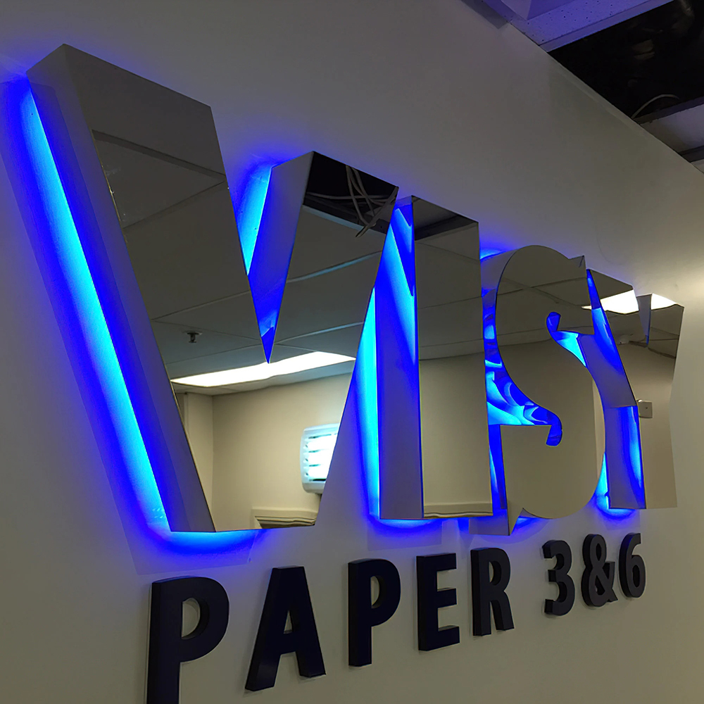 Manufacturer Outdoor Wall Mounted Led Back Halo Letters Sign Lighting Stainless Steel House Numbers