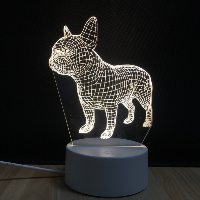 Abstract Geometry Art 3D Illusion Lamp USB Button Switch Baby Sleep Night Lights Home Decor Creative Lamp