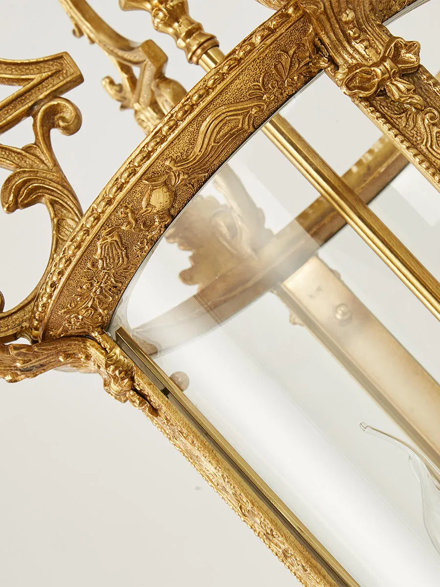 Custom European Style Vintage Lantern Lamp Decorative Lighting Solid Brass Pendant Ceiling Light