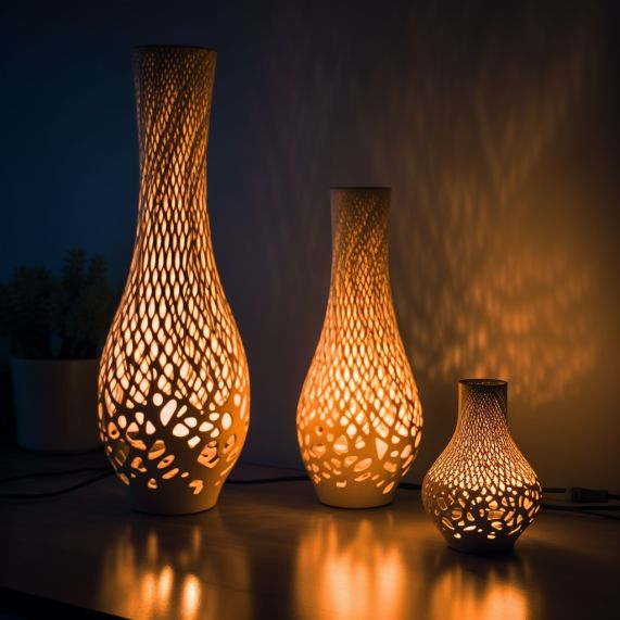 Unique Fashionable Customized 3D Print Modern DC Powered Plastic Small Batch Fast Shaping LED Table Lamp