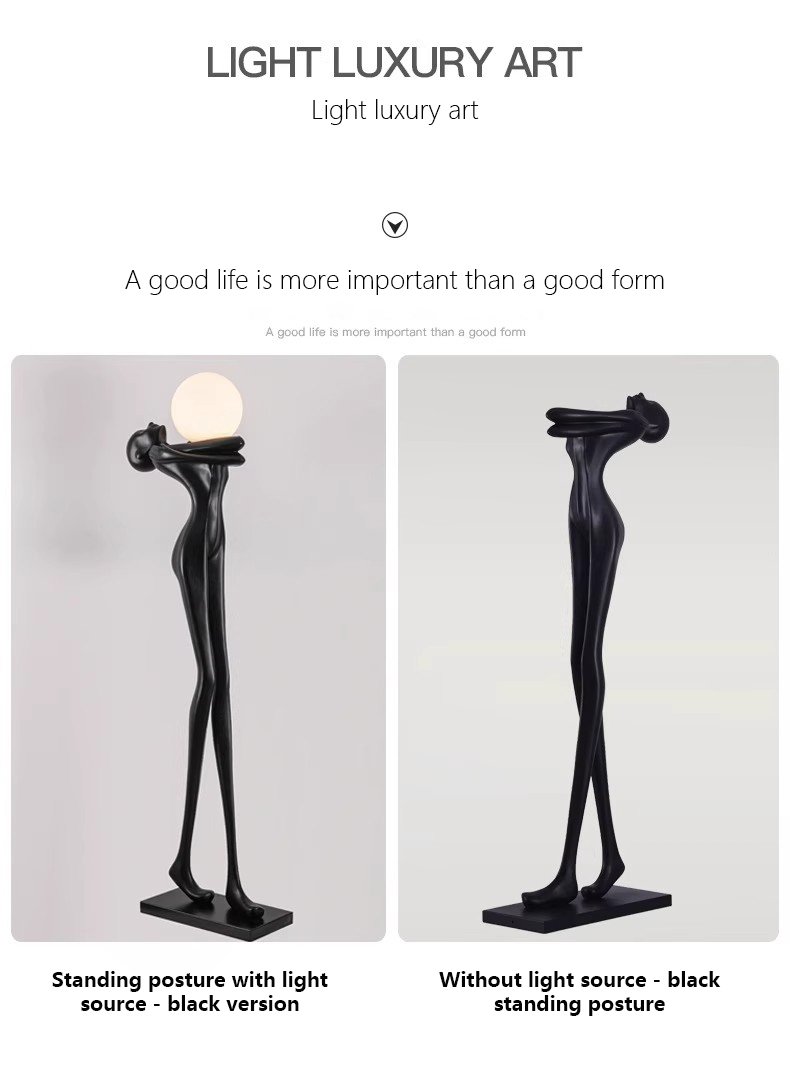 Modern Large Standing Floor Lamps Creative Home Design Humanoid Art Sculpture LED Light for Hotel Lobby Living Room Decoration