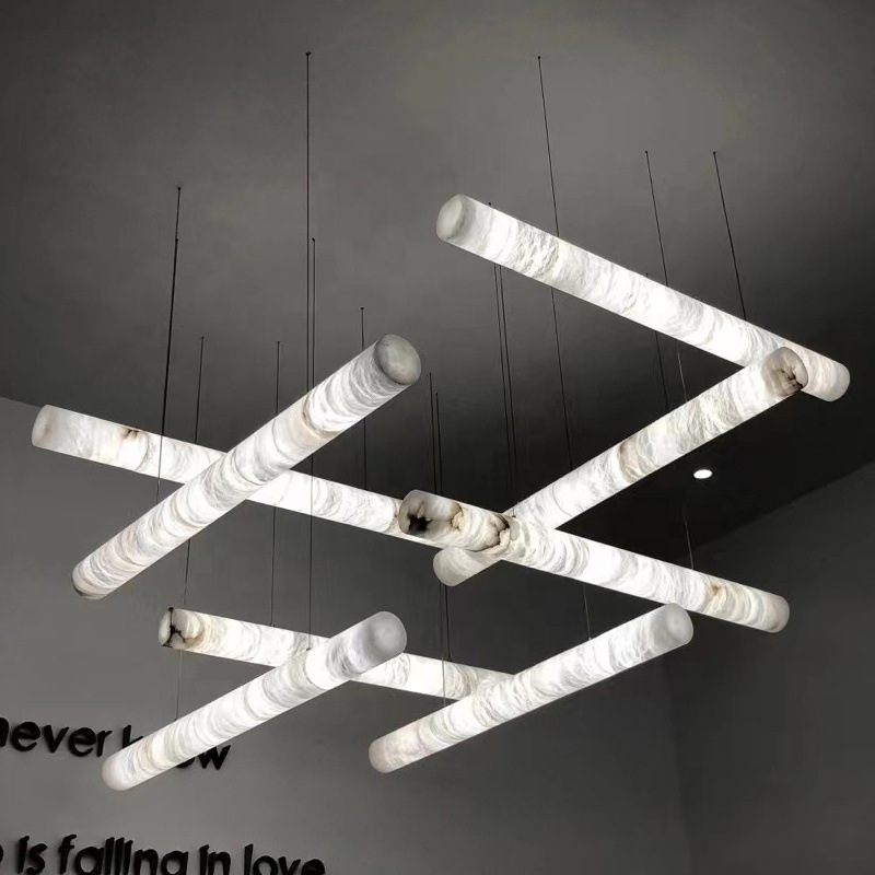 Factory Wholesale Spanish Alabaster Marble Hotel Home Villa Modern Luxury Indoor Led Chandelier