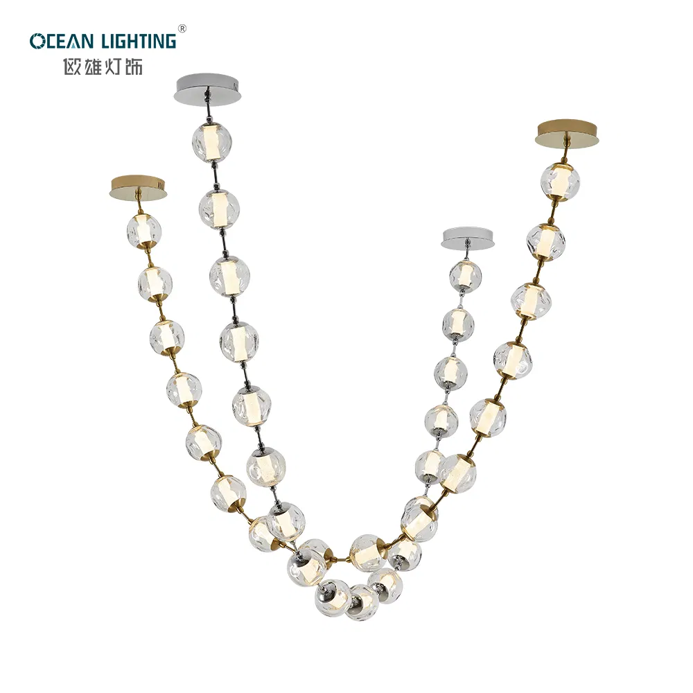 Simple Design Hotel Lobby & Home Decor Indoor Modern Decorative Style LED Glass Shade Suspended Pendant Lighting