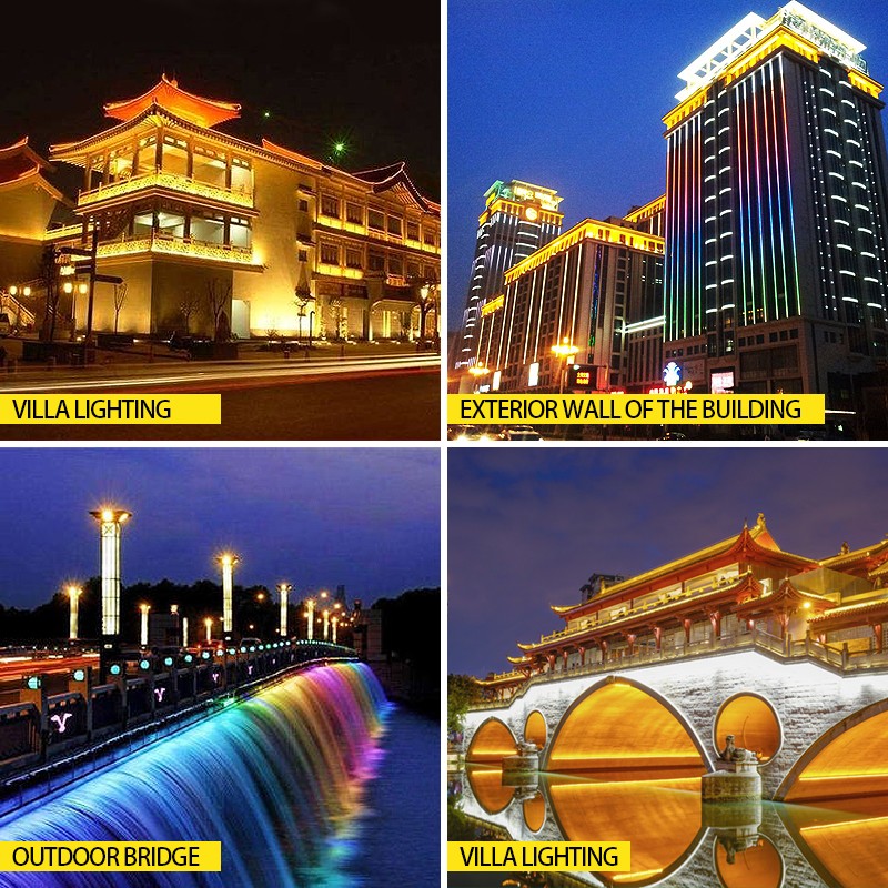 DMX512 LED Wall Washer Light IP65 Aluminum Linear Landscape Lighting Architectural Facade Bridge Modern Building Facade Lighting