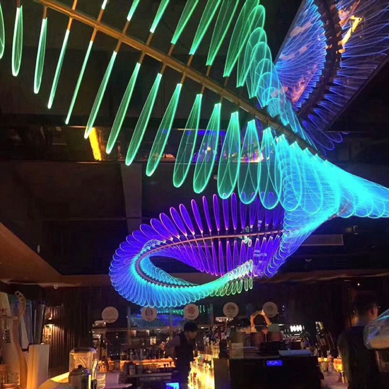 Customized Western Modern Style Luxury Hotel RGB Acrylic Pendant Lighting Decoration Chandelier