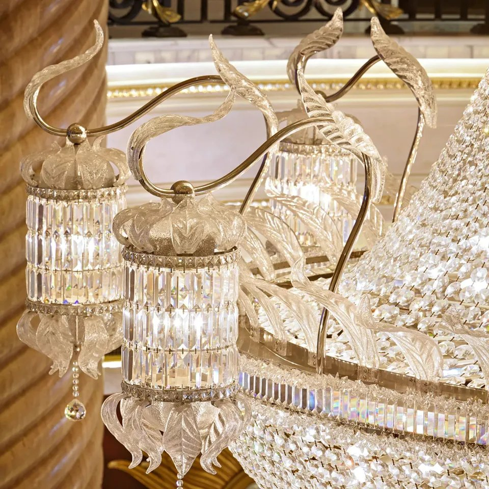 New Design Luxury Crystal Chandeliers Glass Hanging Lamps Living Room Hotel Lobby Decorative Ceiling Lighting