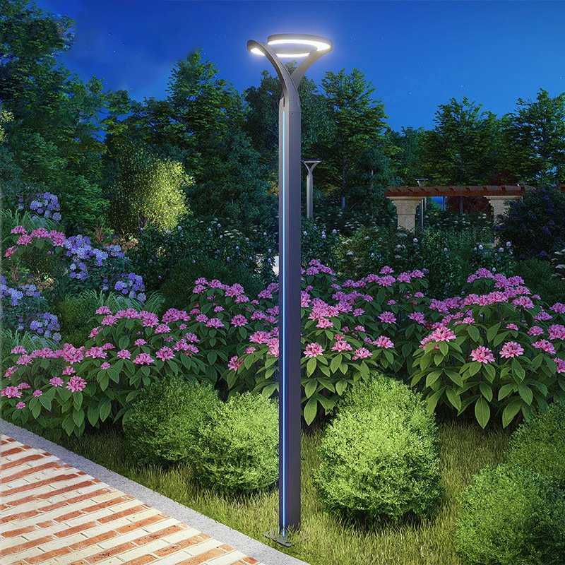 Garden Outdoor Decorative Vintage Aluminium Post Modern Lamp Solar LED Pole Light