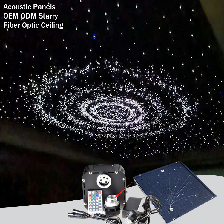 FOXYGEN Custom Shooting Star Ceiling Systems Fiber Optic Star RGB Light Panels Fiber Optic Starlight Ceiling Acoustic Panels