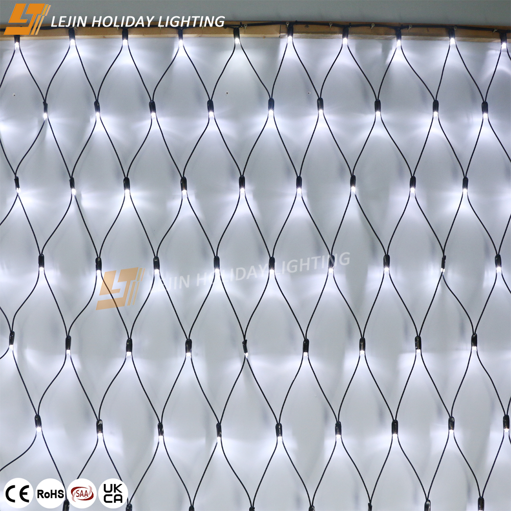 Architectural Hanging Decorations Outdoor Waterproof Rubber White LED Net Light