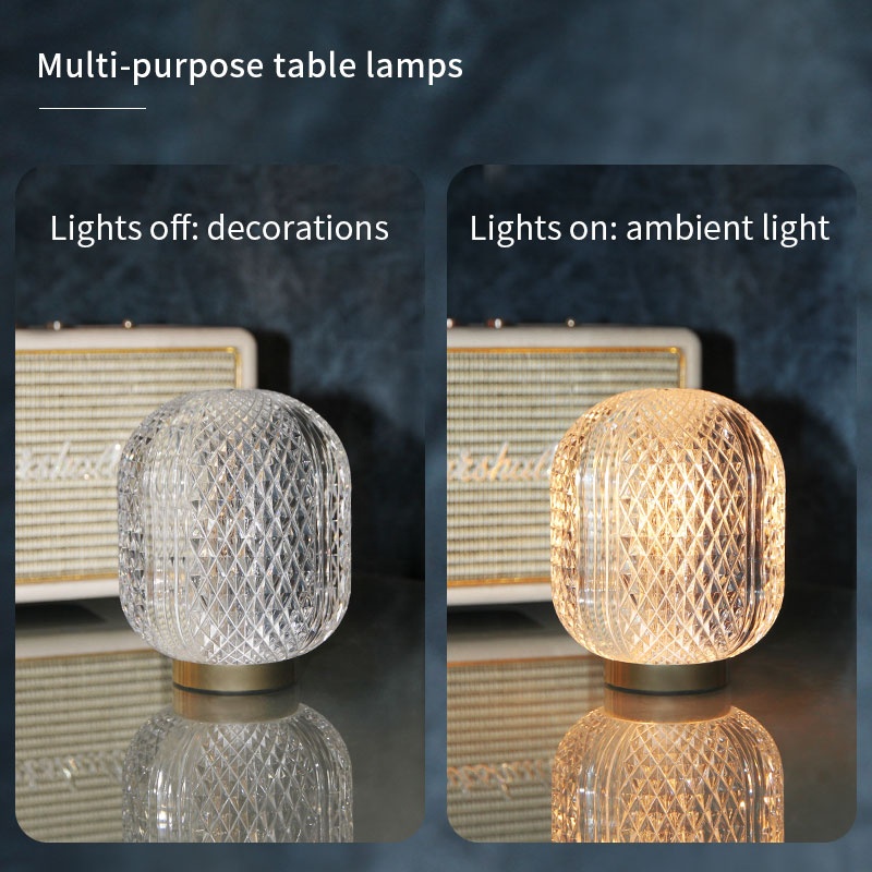 Custom LED Night Light Table Lamp Aluminum Body Touch Switch with Battery Dimmable for Bedroom Restaurant Bar Atmosphere