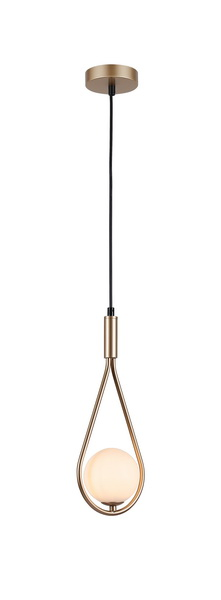Gold Hanging Hotel Decorative Indoor Opal Glass Shade Pendant Lamp Chandelier Lighting